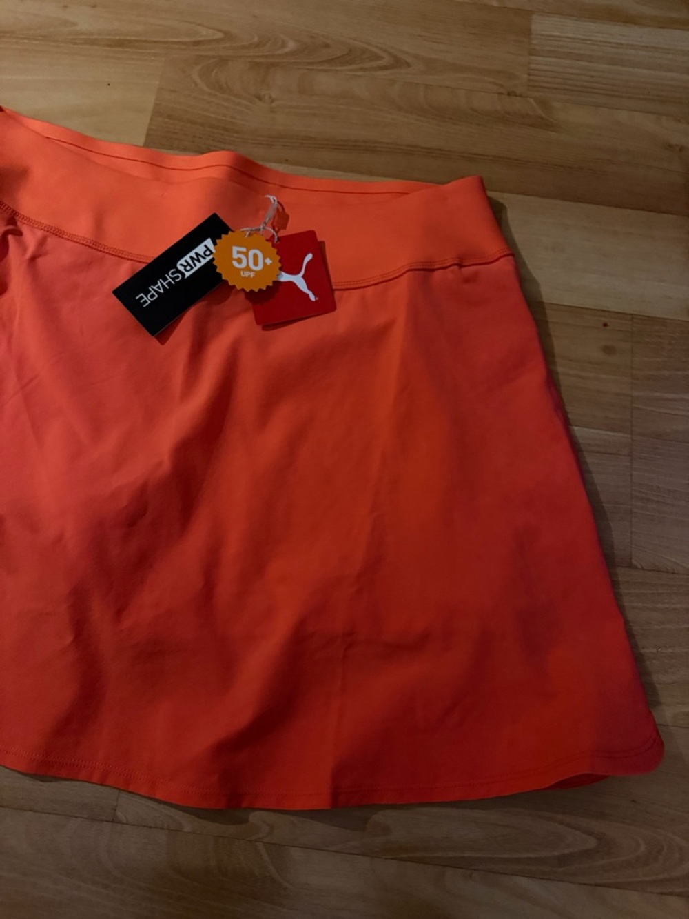 Puma NWT women’s “PWRShape” solid color skirt skort coral orange size large - Picture 2 of 7